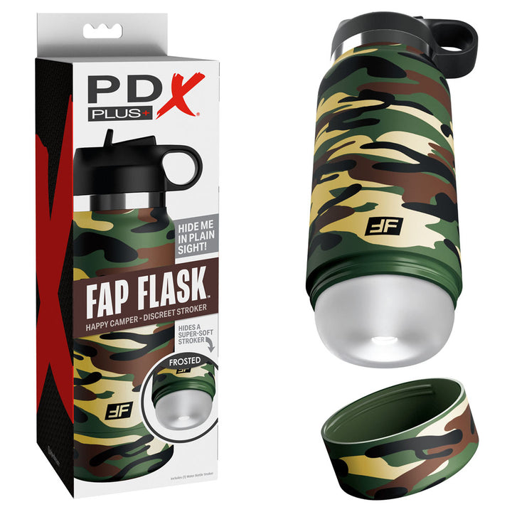 PDX Plus Fap Flask - Happy Camper - Flesh Vagina Stroker