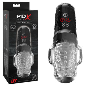 PDX Elite Ultra Milker Pro - Vibrating & Sucking Auto Stroker - Clear
