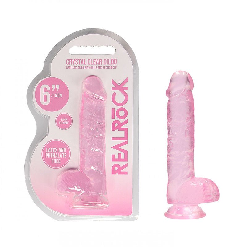 RealRock 6 Inch Realistic Dildo With Balls - Pink