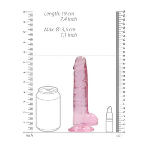 RealRock 7 Inch Realistic Dildo With Balls - Pink