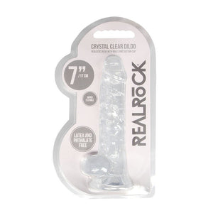 RealRock 7 Inch Realistic Dildo With Balls - Clear