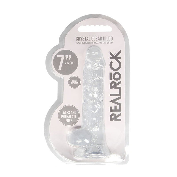 RealRock 7 Inch Realistic Dildo With Balls - Clear