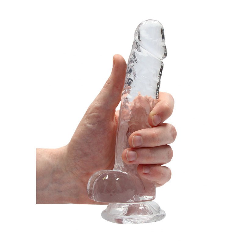 RealRock 7 Inch Realistic Dildo With Balls - Clear