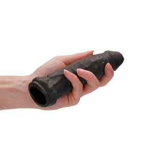 RealRock 6 Inch Realistic Penis Sleeve - Black - Penis Extension Sleeve