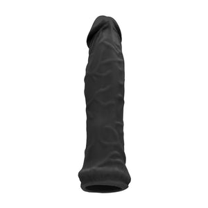 RealRock 6 Inch Realistic Penis Sleeve - Black - Penis Extension Sleeve