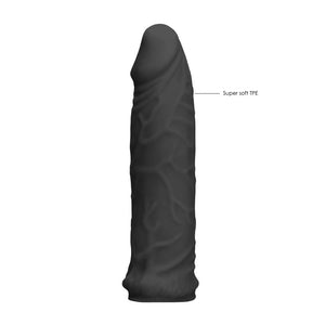 RealRock 6 Inch Realistic Penis Sleeve - Black - Penis Extension Sleeve