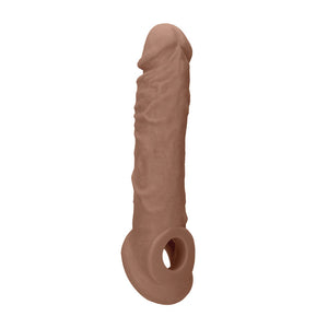RealRock 8 Inch Realistic Penis Extender with Rings - Tan
