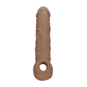 RealRock 8 Inch Realistic Penis Extender with Rings - Tan