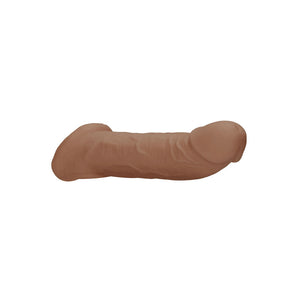 RealRock 9 Inch Realistic Penis Extender Sleeve with Rings - Tan