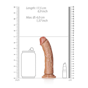 RealRock Realistic 6 Inch Curved Dildo with Suction Cup - Tan