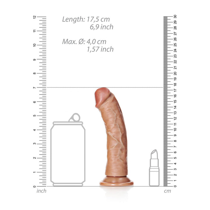 RealRock Realistic 6 Inch Curved Dildo with Suction Cup - Tan
