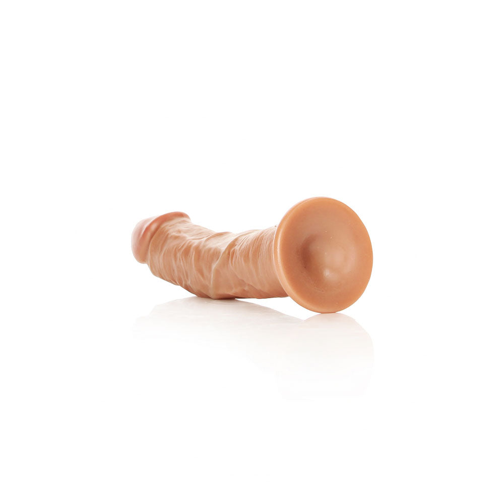 RealRock Realistic Curved 7 Inch Dildo with Suction Cup - Tan