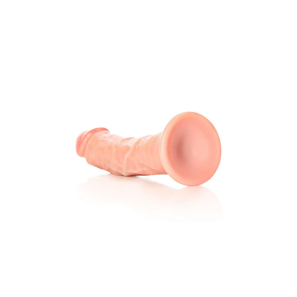 RealRock Realistic Regular Curved 8 Inch Dildo with Suction Cup - Flesh