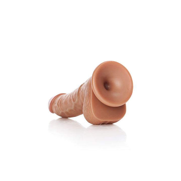 RealRock Realistic Regular Curved 6 Inch Dong with Balls - Tan