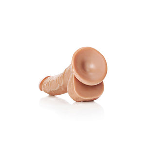 RealRock Realistic Curved 7 Inch  Dong with Balls - Tan