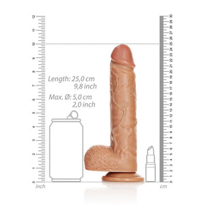 RealRock Straight Realistic 9 Inch Dildo with Balls - Tan