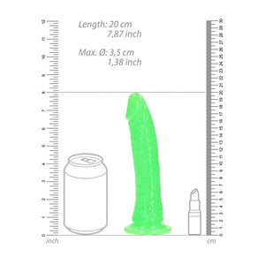RealRock Slim 7 Inch Glow in the Dark Neon - Green