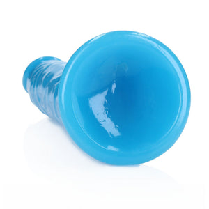 RealRock 11 Inch Slim Glow in the Dark Neon Blue Dildo