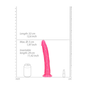 RealRock 11 Inch Slim Glow in the Dark Neon - Pink