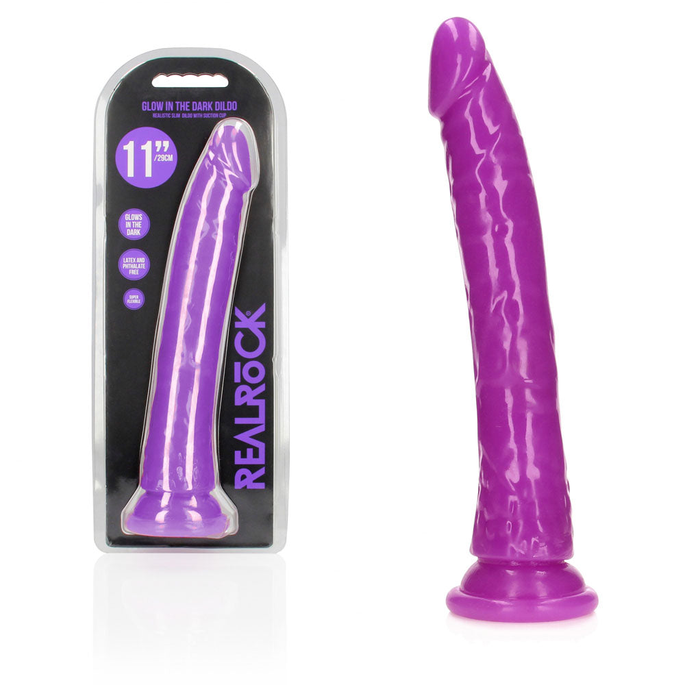 RealRock 11 Inch Slim Glow in the Dark Neon - Purple