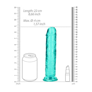 RealRock 20 cm Straight Dildo - Turquoise 8 Inch Dong