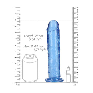 RealRock 25cm Straight Dildo - Blue 10 Inch Dong