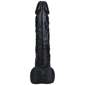 RealRock 15 Inch Extra Long Dildo with Balls - Black