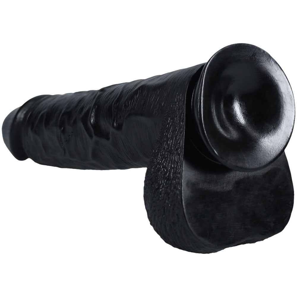 RealRock 15 Inch Extra Long Dildo with Balls - Black