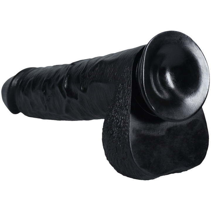 RealRock 15 Inch Extra Long Dildo with Balls - Black