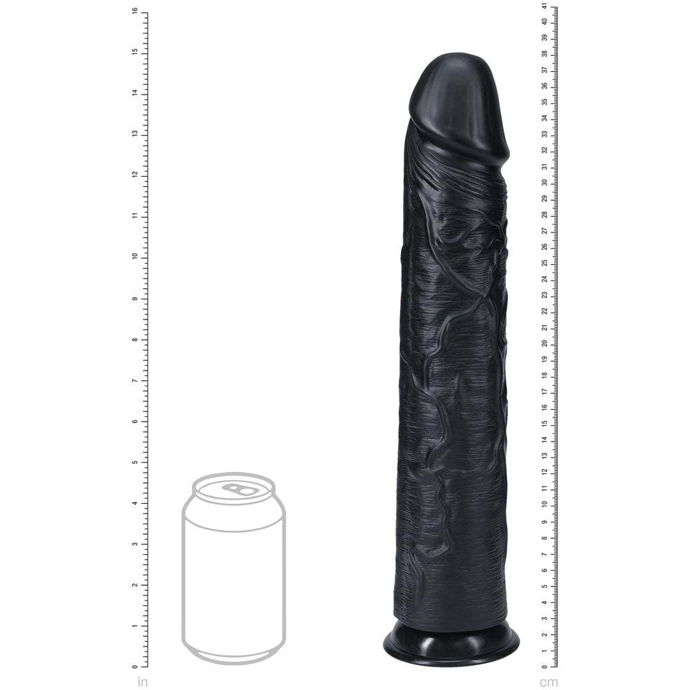 RealRock 15 Inch Extra Long Dildo - Black