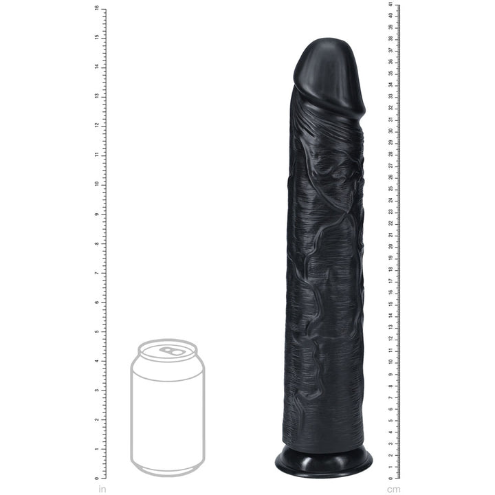 RealRock 15 Inch Extra Long Dildo - Black