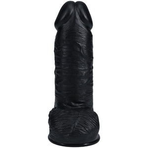 RealRock 8 Inch Extra Thick Dildo with Balls - Black
