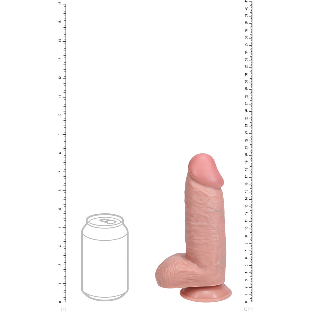 RealRock 8 Inch Extra Thick Dildo with Balls - Flesh