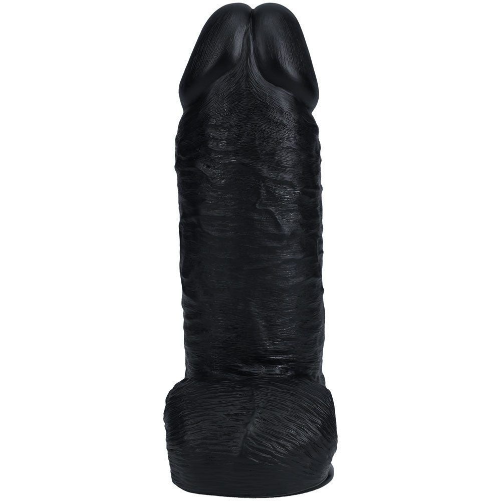 RealRock 10 Inch Extra Thick Dildo with Balls - Black
