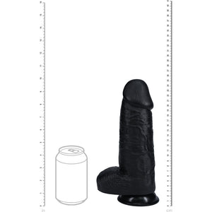 RealRock 10 Inch Extra Thick Dildo with Balls - Black