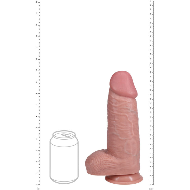 RealRock 10 Inch Extra Thick Dildo with Balls - Flesh