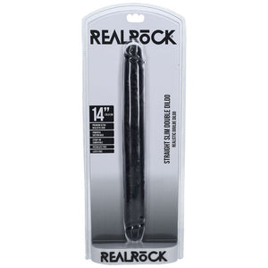 RealRock 14 Inch Slim Double Dildo - Black