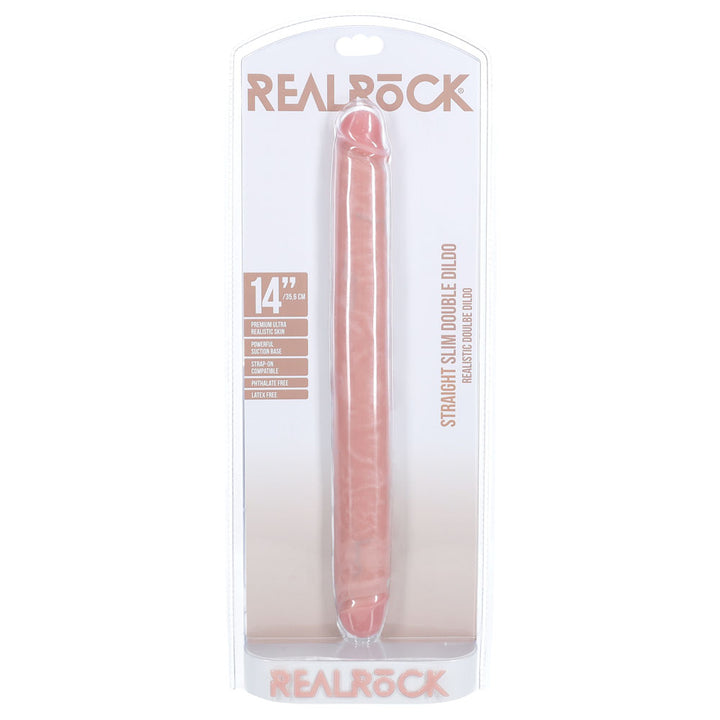 RealRock 14 Inch Slim Double Dildo - Flesh