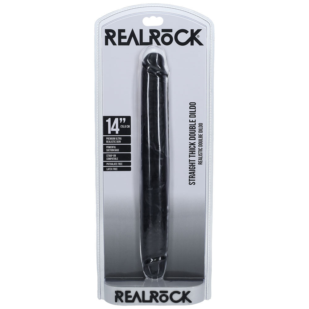 RealRock 14 Inch Thick Double Dildo - Black