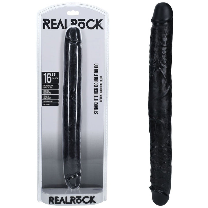 RealRock 14 Inch Thick Double Dildo - Black