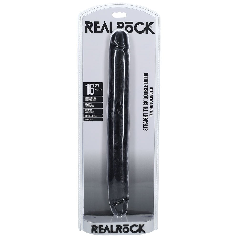 RealRock 14 Inch Thick Double Dildo - Black