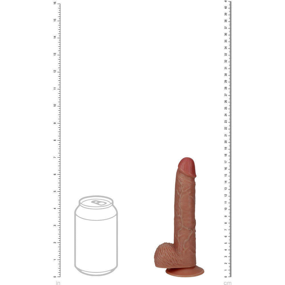 RealRock 7 Inch Vibrating Cock + Balls - Tan