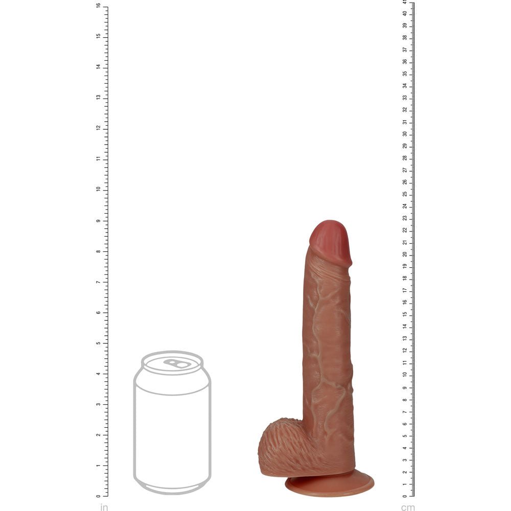 RealRock 9 Inch Vibrating Cock + Balls - Tan