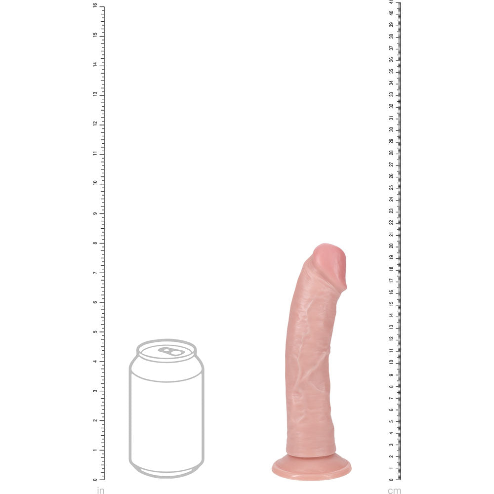 RealRock 8 Inch Curved Vibrating + Rotating Cock - Flesh