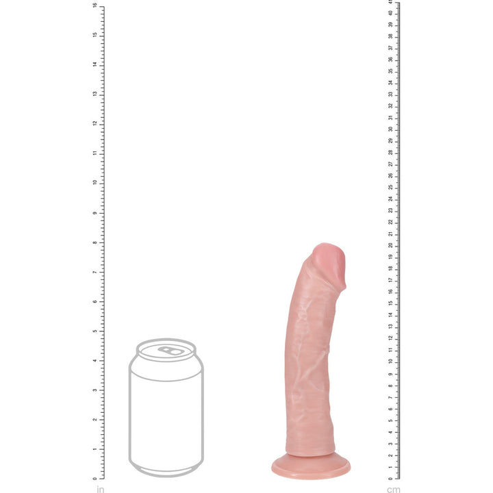 RealRock 8 Inch Curved Vibrating + Rotating Cock - Flesh