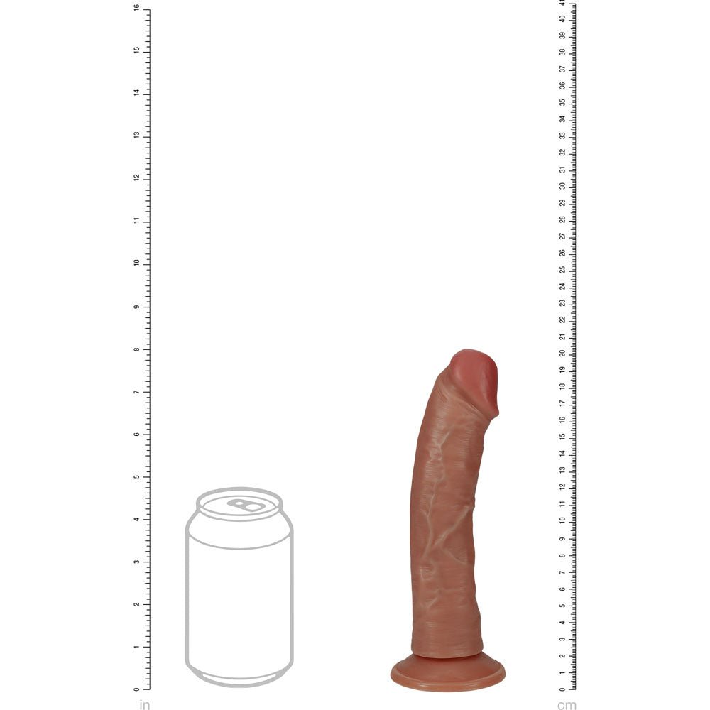 RealRock 8 Inch Curved Vibrating + Rotating Cock - Tan