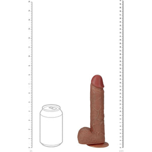 RealRock 8 Inch Vibrating + Rotating Cock + Balls - Tan