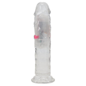 RealRock 6 Inch No Balls LED Vibrating Dong with Remote - Clear