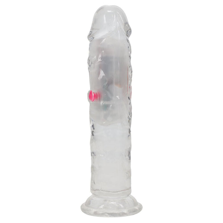 RealRock 6 Inch No Balls LED Vibrating Dong with Remote - Clear