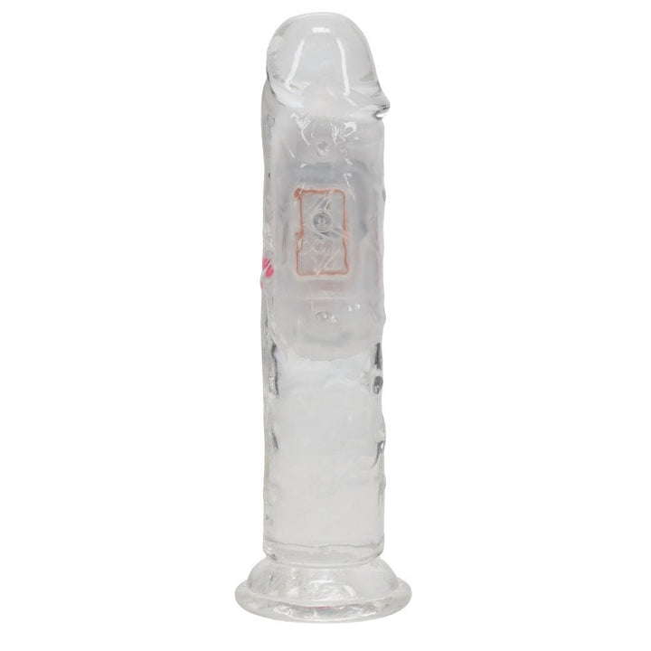RealRock 6 Inch No Balls LED Vibrating Dong with Remote - Clear